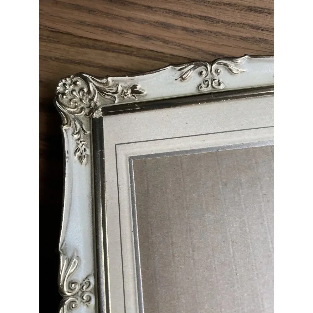 Vintage Brass Frames Ornate Floral White Washed Brass Frame 8x10” 5x7”